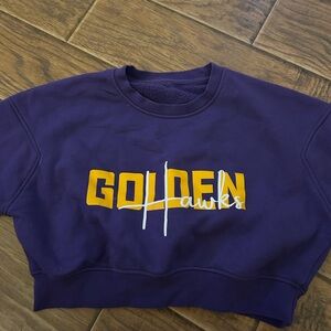 Laurier Golden Hawks Cropped Purple Sweater